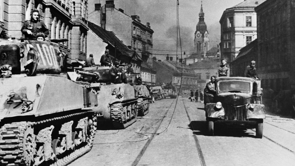 Osvobození Brna sovětskou armádou na konci dubna 1945.