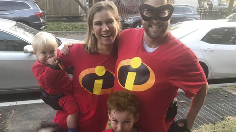 Meave Kennedyová Townsendová s manželem a rodinou.