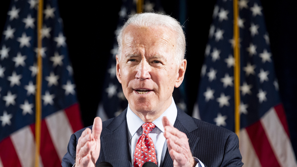 Prezidentský kandidát Joe Biden. 