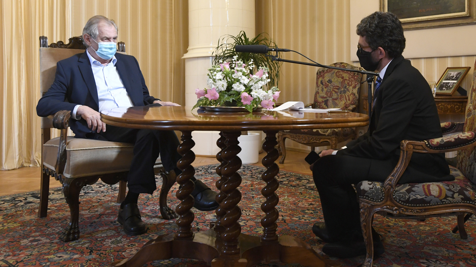 Prezident Miloš Zeman s redaktorem ČTK.