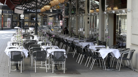 Vídeňská restaurace v období koronaviru.