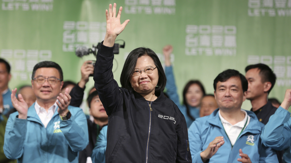 Znovuzvolená tchajwanská prezidentka Cchaj Jing-wen.