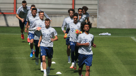 Fotbalisté Bayernu Mnichov na tréninku.