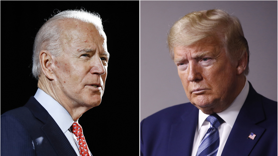 Donald Trump a Joe Biden (vlevo).