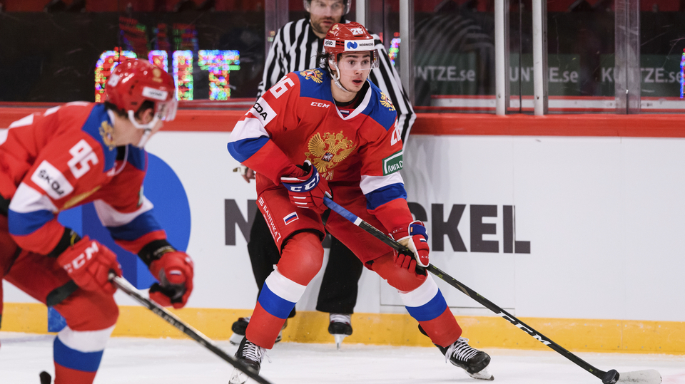 Hráč ruské hokejové reprezentace Alexandr Romanov.
