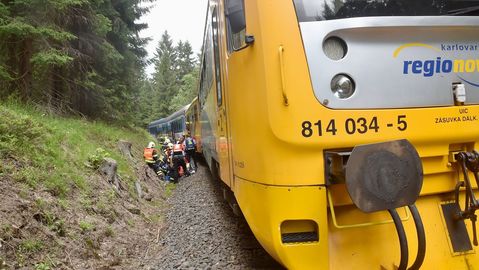 Nehoda vlaků u Perninku.