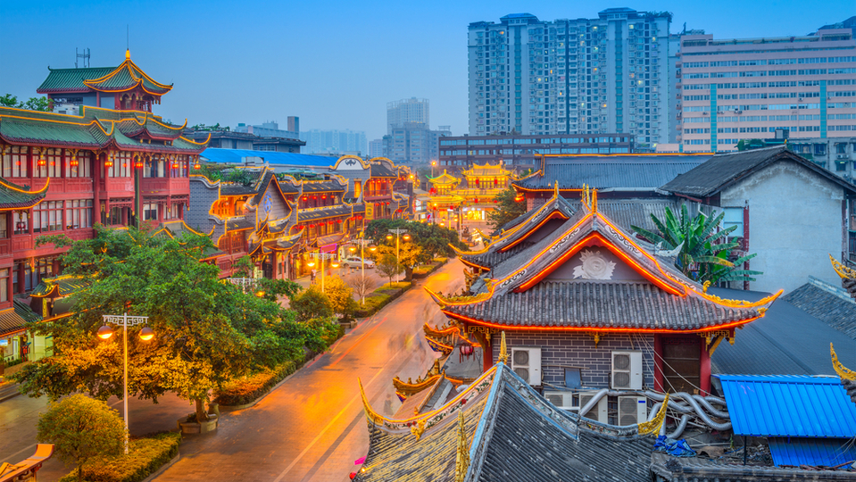 Čínské město Čcheng-tu.