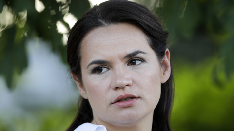 Vůdkyně opozice Cichanouská.