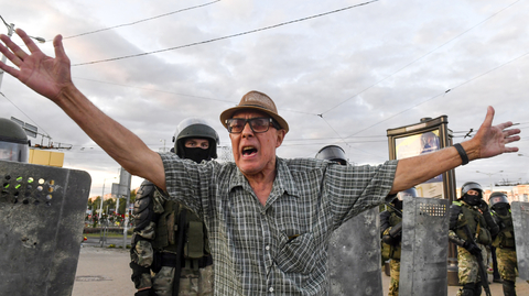 Demonstrace v Minsku.