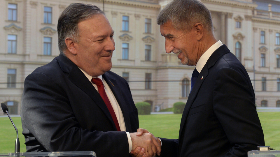 Americký ministr zahraničí Mike Pompeo a Andrej Babiš.