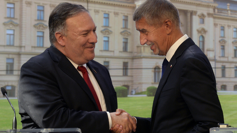 Americký ministr zahraničí Mike Pompeo a Andrej Babiš.
