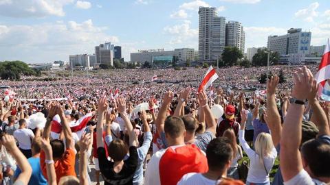 Demonstrace v Minsku.