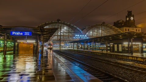 Hlavní nádraží v Praze.