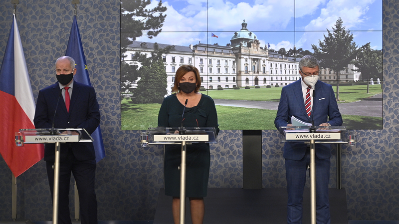 Tisková konference vlády ČR.