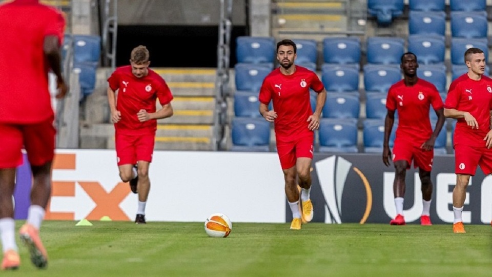 Trénink fotbalistů Slavie.