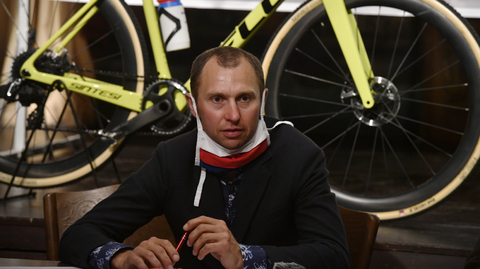 Mistr České republiky v cyklokrosu Emil Hekele.