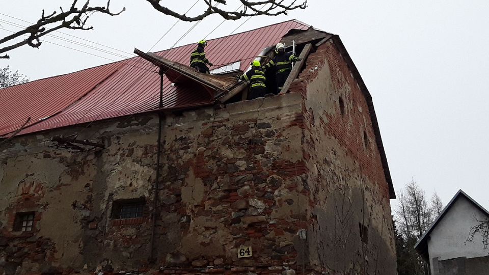 Zásah hasičů na Vysočině. 