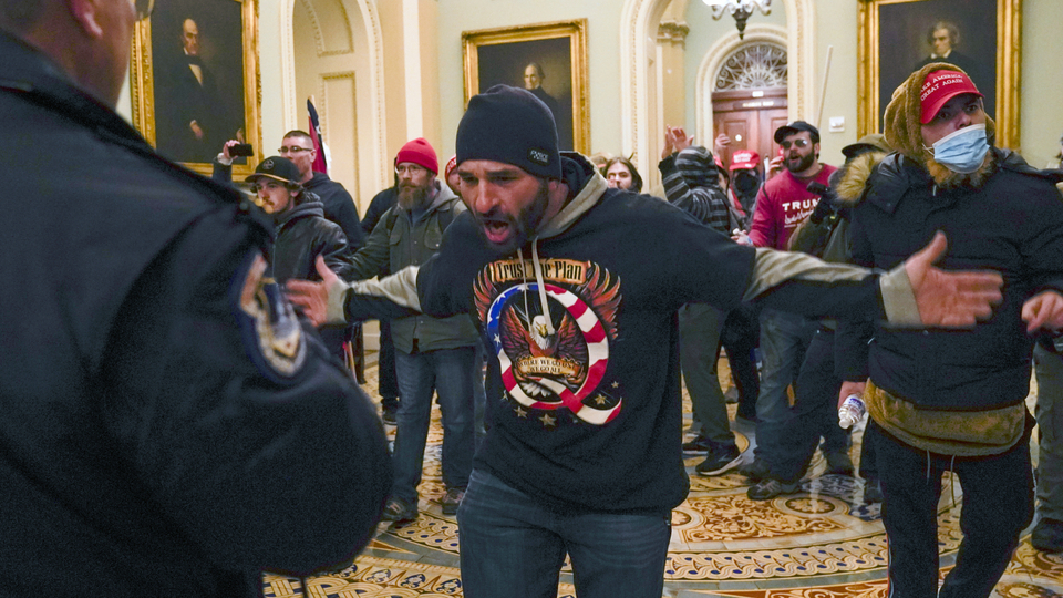 Nepokoje v budově Kapitolu.