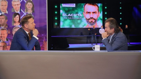 Moderátor pořadu Jaromír Soukup a bezpečnostní poradce Andor Šándor.