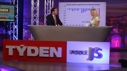 Moderátor pořadu Jaromír Soukup a rektorka Mendelovy univerzity v Brně Danuše Nerudová.