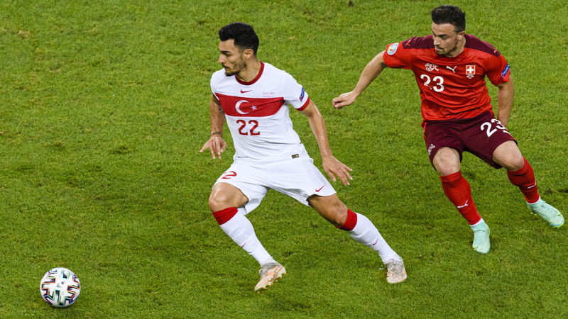 Utkání mezi Tureckem a Švýcarskem na Euru 2021.