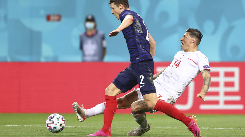 Utkání mezi Francií a Švýcarskem na EURU 2021.