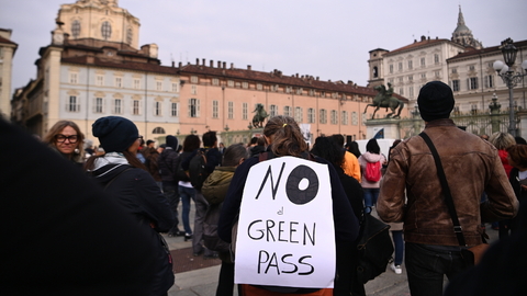 Protestní akce v Itálii.