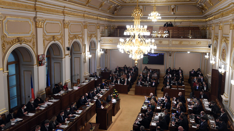 Schůze Sněmovny 12. ledna 2022 v Praze.