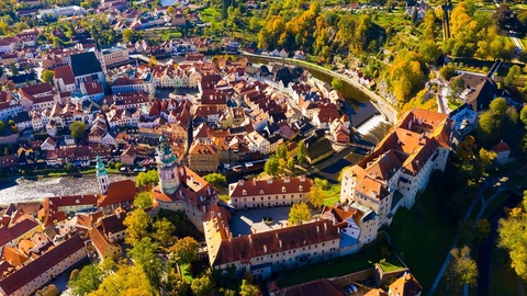 Pohled na Český Krumlov.