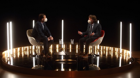 Moderátor pořadu Jaromír Soukup a prezident ČLK Milan Kubek.