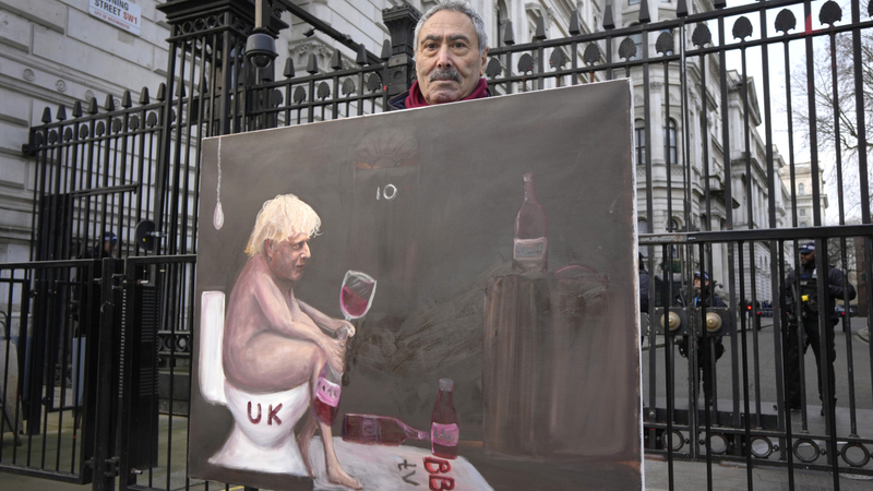 Umělecká karikatura na britského premiéra Borise Johnsona. 