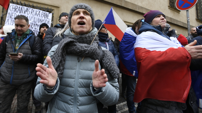 Demonstrace organizovaná iniciativou Chcípl PES (únor 2022).