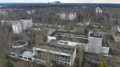 Oblast bývalé jaderné elektrárny v ukrajinském Černobylu.