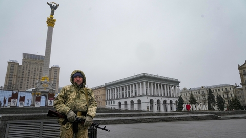 Boje na Ukrajině, Kyjev, Náměstí Nezávislosti.