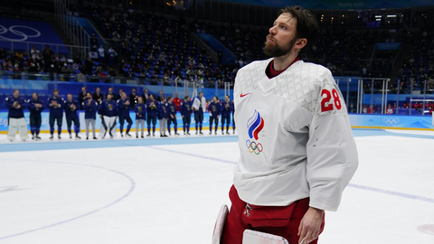 Ruský hokejový brankář Ivan Fedotov.